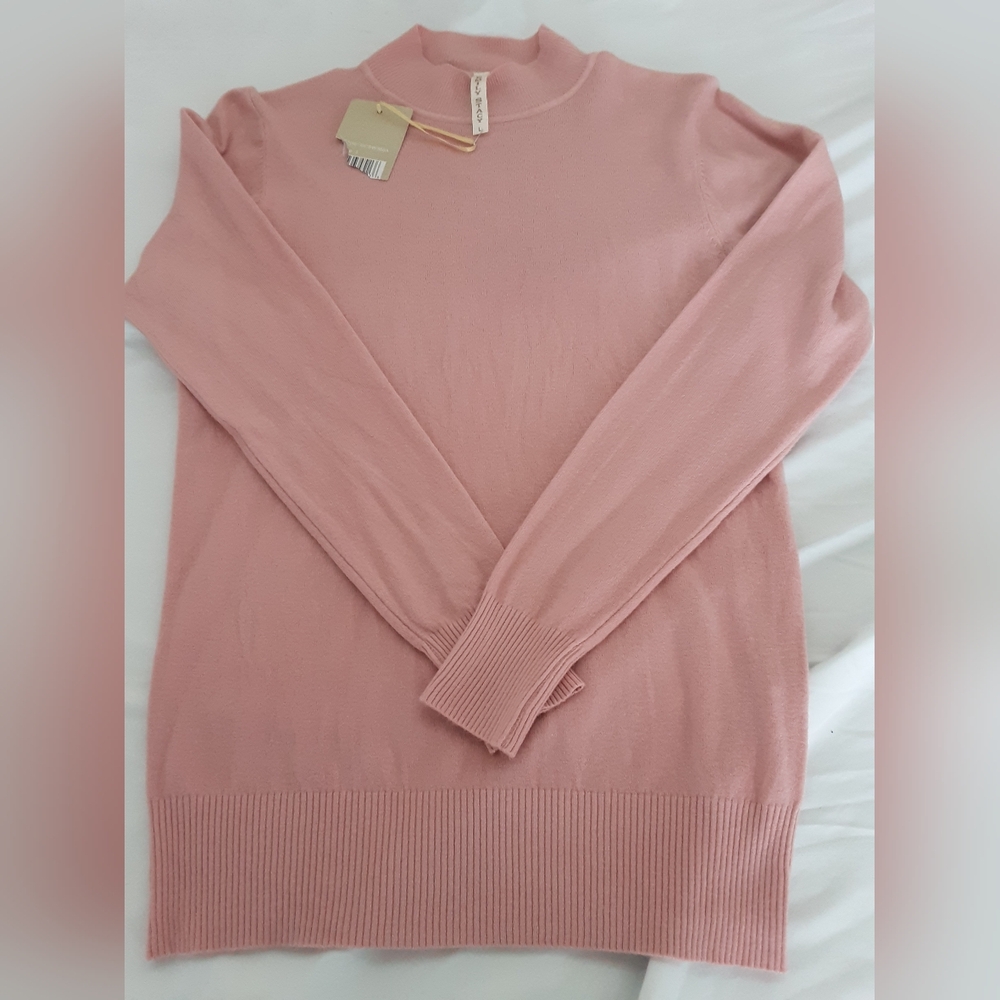 Elegant Blush Crew Neck Sweater